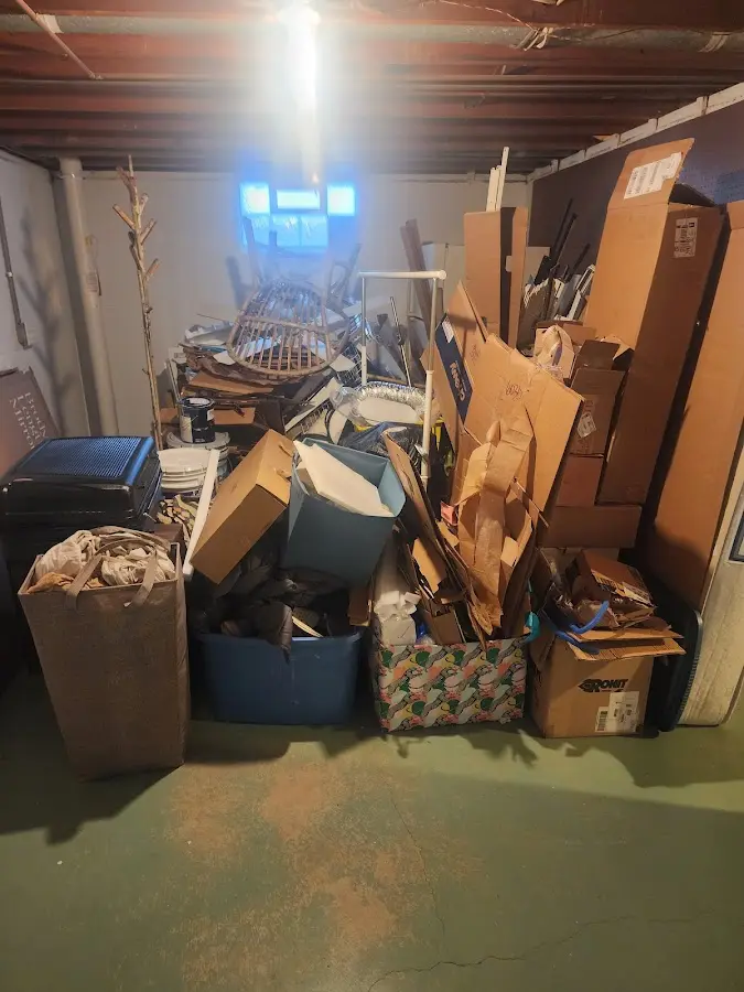 Roll-off dumpster container at job site for 6 Yard Dumpster Rental in Springfield